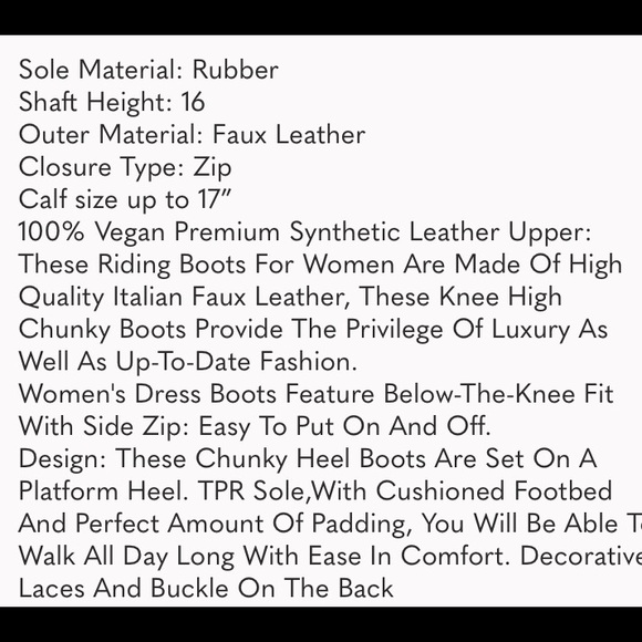 Lace Up Back Knee High Fashion Boots Vegan Leather - Picture 8 of 8